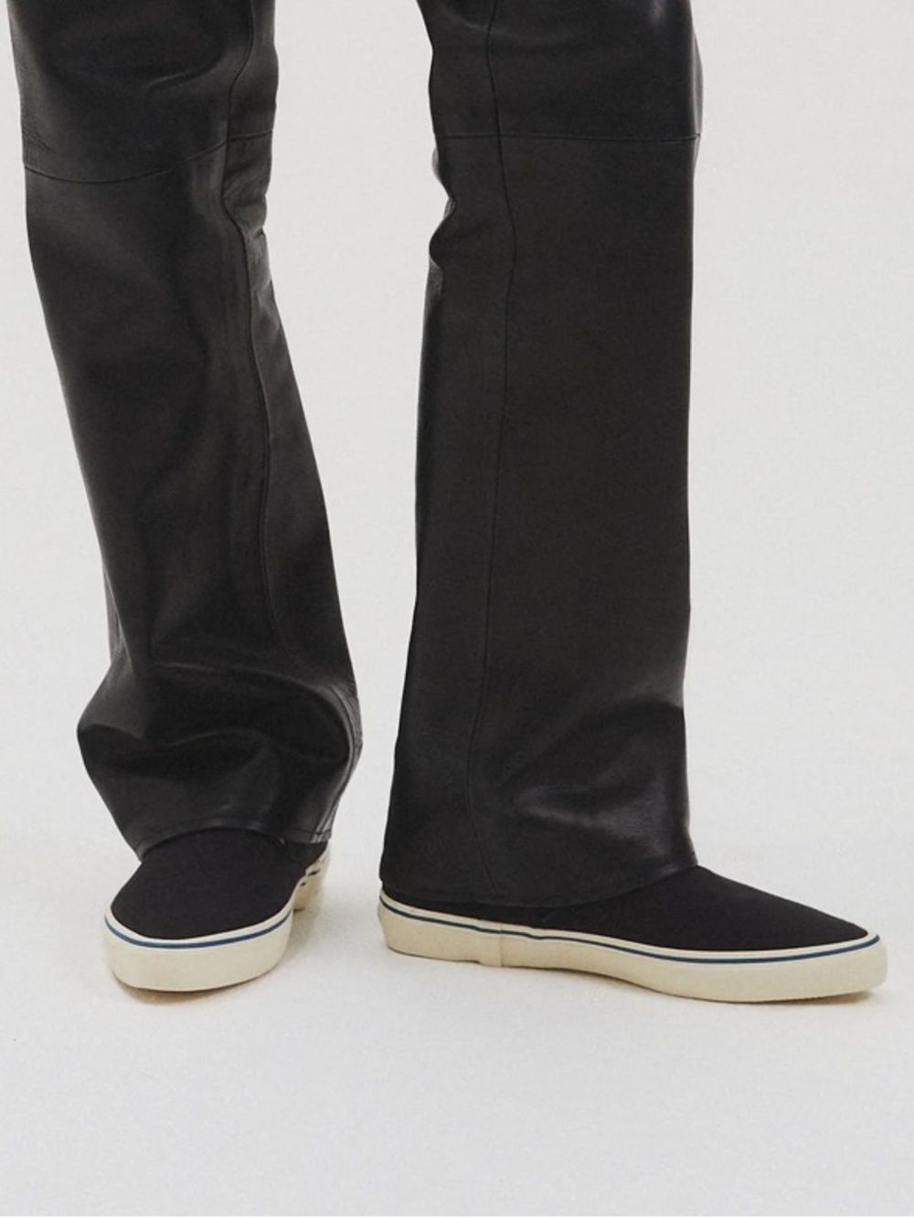 Odessa 1919, black canvas slip on featuring an ivory sole 7.5